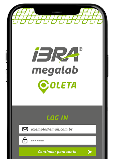 Celular com o site do Ibra Coleta em tela