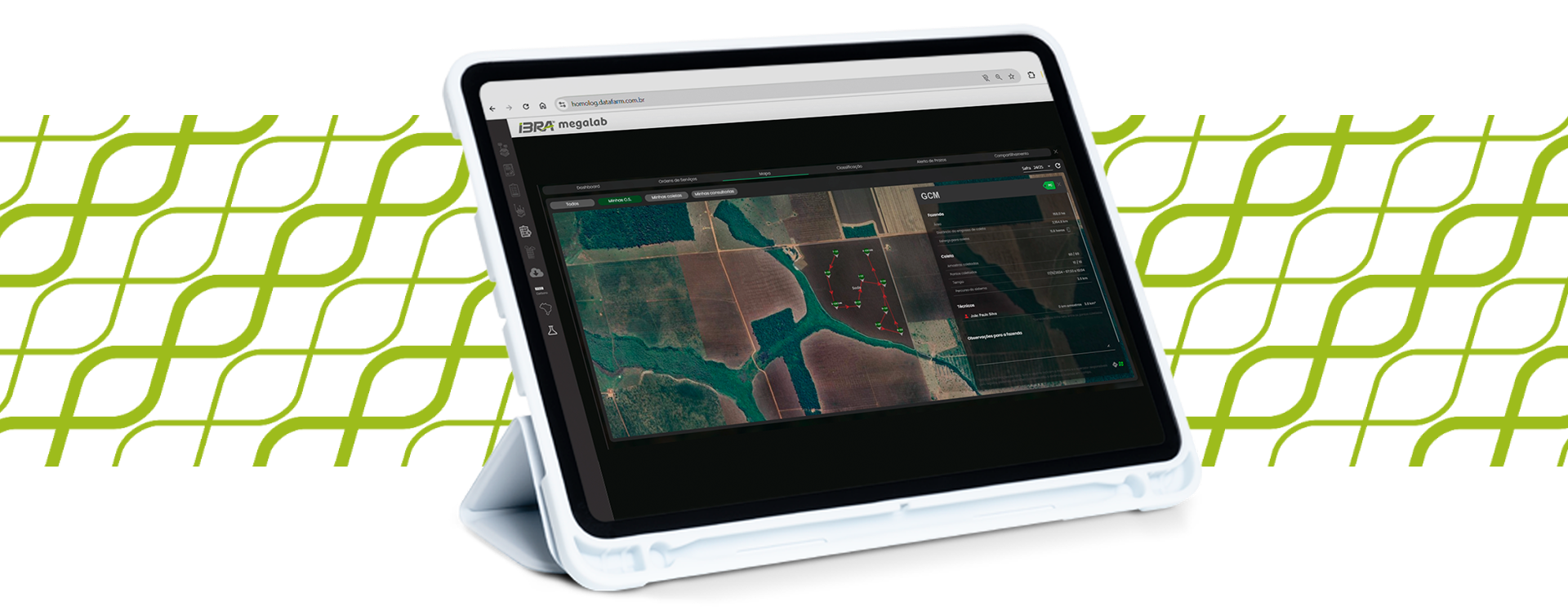 Tablet com o site do IBRA coleta em tela